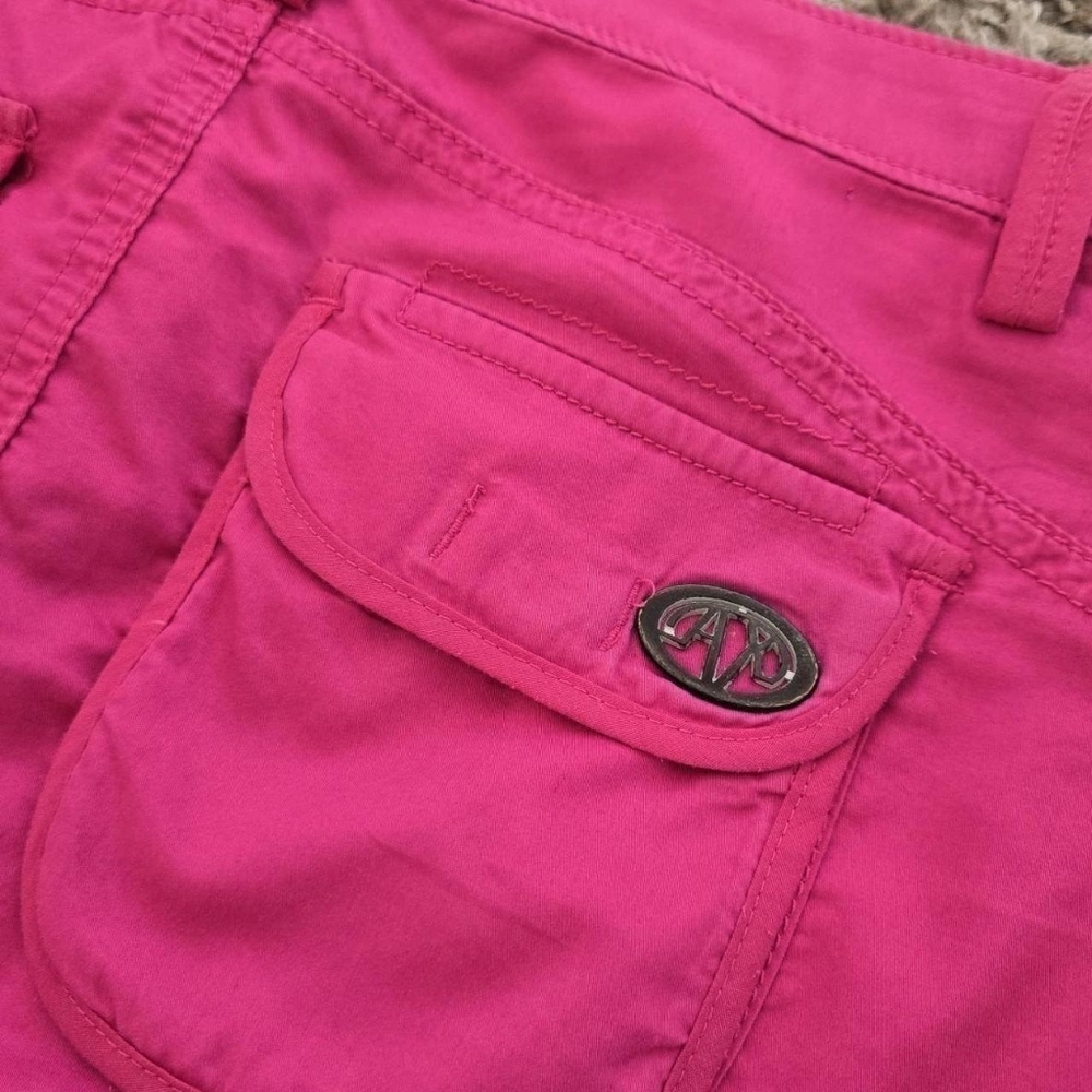 Y2K Armani Exchange Pink Micro Mini Skirt Cargo Utility Size 0 Petite - Picture 2 of 8